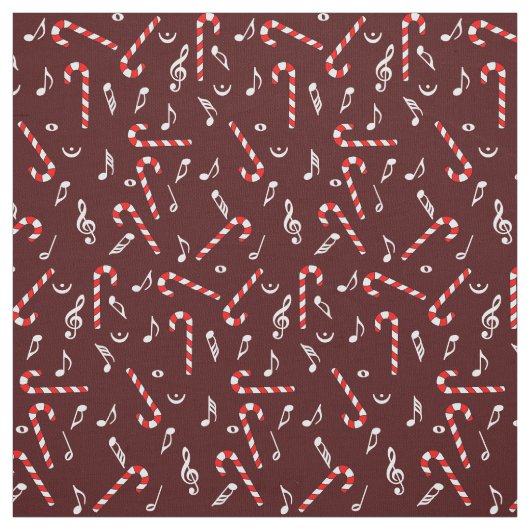Candy Cane Musiknoten Stoff (Muster)