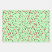 Candy Cane Musiknoten Wrapping Paper Sheets Geschenkpapier Set (Vorderseite 2)