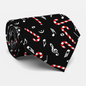 Candy Cane Musiknotens Neck Tie Krawatte (Gerollt)