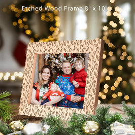 Candy Cane Muster 10x8 Geätzte Rahmen