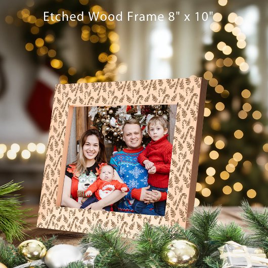 Candy Cane Muster 10x8 Geätzte Rahmen