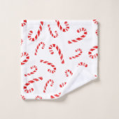 Candy Cane Muster Badhandtuch Set (Waschlappen)