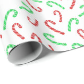 Candy Cane Muster in Rot und Grün Geschenkpapier (Rolleneckpunkt)