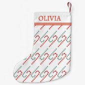 Candy Cane-Muster mit Monogramm-Urlaub Kleiner Weihnachtsstrumpf (Rückseite)