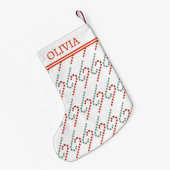 Candy Cane-Muster mit Monogramm-Urlaub Kleiner Weihnachtsstrumpf (Rückseite (Hängend))