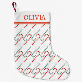 Candy Cane-Muster mit Monogramm-Urlaub Kleiner Weihnachtsstrumpf (Vorderseite)