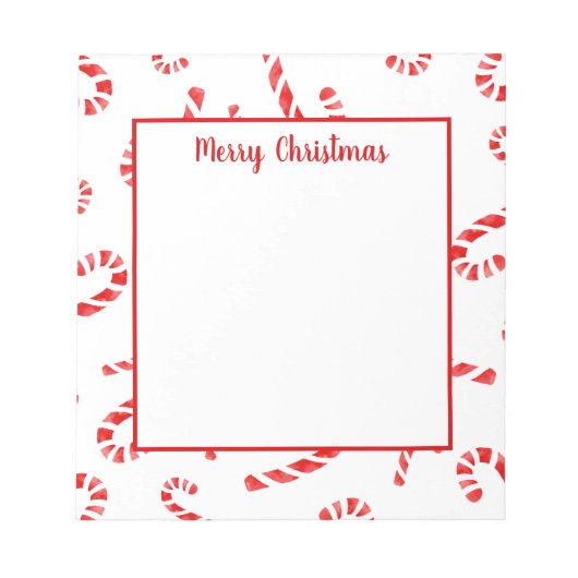 Candy Cane Muster Notizblock (Vorderseite)