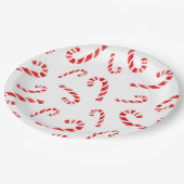 Candy Cane Muster Pappteller (Schrägansicht)