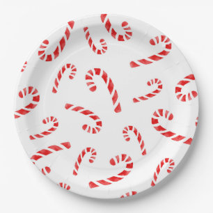 Candy Cane Muster Pappteller