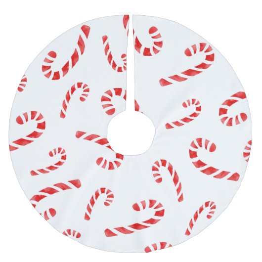 Candy Cane Muster Polyester Weihnachtsbaumdecke (Vorderseite)
