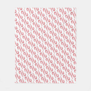 Candy Cane Muster Red White Watercolor Weihnachten Fleecedecke