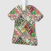 Candy Cane Muster Schlanke Keramik Ornament (Vorderseite)