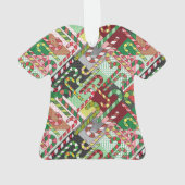 Candy Cane Muster Schlanke Keramik Ornament (Rückseite)
