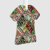 Candy Cane Muster Schlanke Keramik Ornament (Vorderseite)