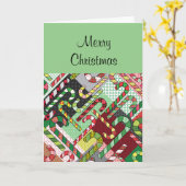 Candy Cane Muster Slelt Weihnachtskarte Karte (Gelbe Blume)