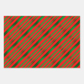Candy Cane Muster Weihnachten Rot und Grün Weiß Geschenkpapier Set (Vorderseite 2)