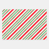 Candy Cane Muster Weihnachten Rot und Grün Weiß Geschenkpapier Set (Vorderseite)