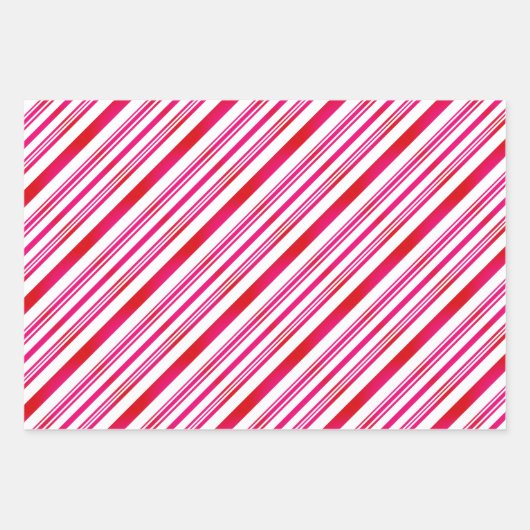 Candy Cane Muster Weihnachten Rot und Grün Weiß Geschenkpapier Set (Vorderseite 3)