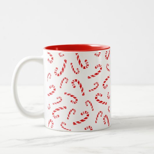 Candy Cane Muster Zweifarbige Tasse (Links)