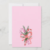 Candy Cane niedliche Mistleton Weihnachtsillustrie Einladung (Rückseite)