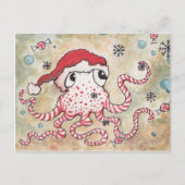 Candy Cane Octopus Postkarte (Vorderseite)