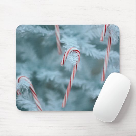 Candy Cane on Tree Mousepad (Mit Mouse)