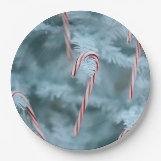 Candy Cane on Tree Pappteller (Vorderseite)