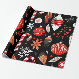 Candy Cane & Ornament Wrapping Paper Geschenkpapier