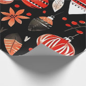 Candy Cane & Ornament Wrapping Paper Geschenkpapier (Ecke)