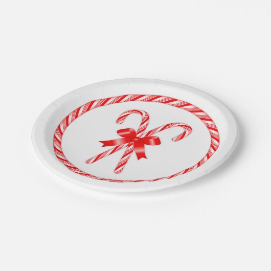 Candy Cane Pappteller (Schrägansicht)