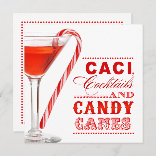 Candy Cane Party Einladung (Vorne/Hinten)