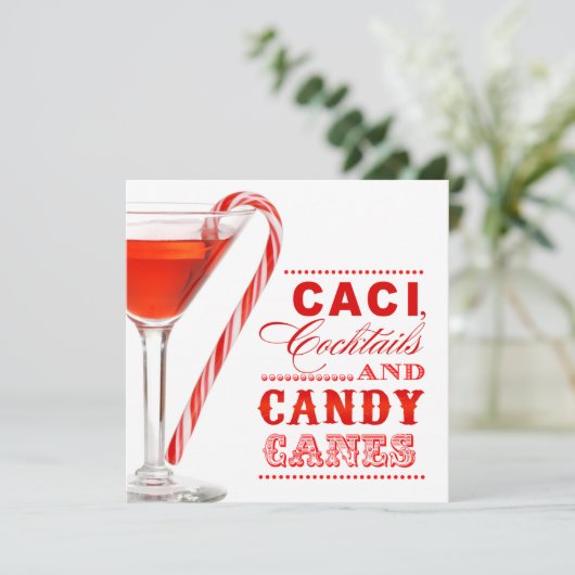 Candy Cane Party Einladung (Stehend Vorderseite)
