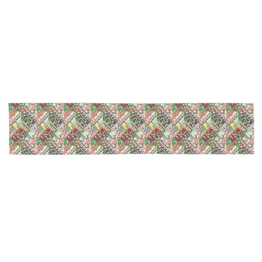 Candy Cane Patchwork Muster Kurzer Tischläufer (Horizontal)