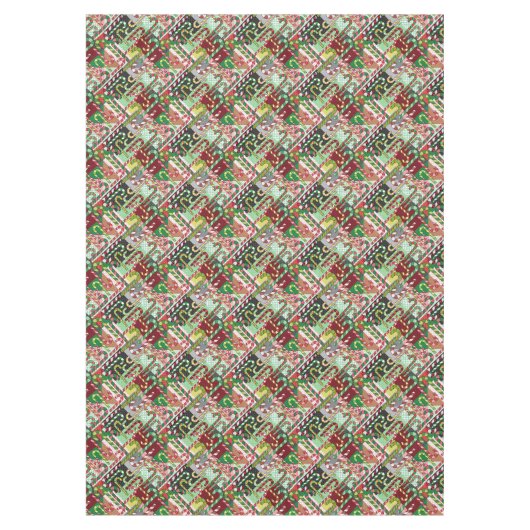 Candy Cane Patchwork Muster Tischdecke (Vorderseite)