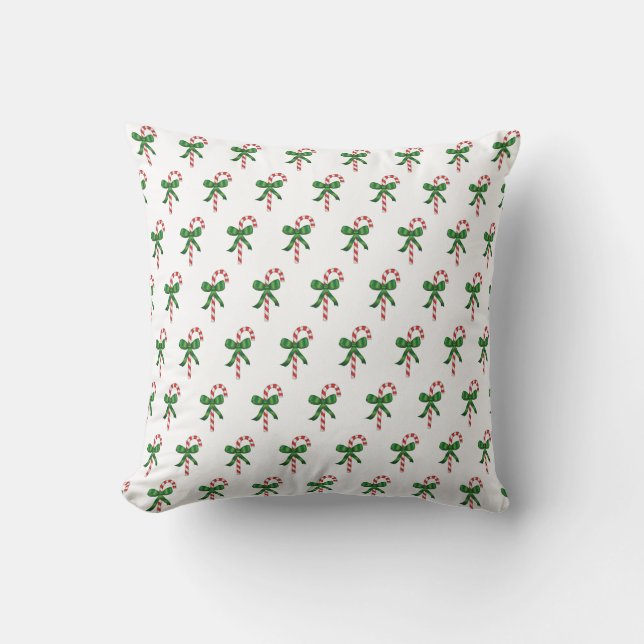 Candy Cane Pattern Christmas Holiday Pillows Kissen (Vorderseite)