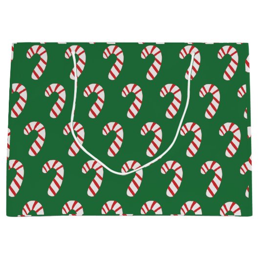 Candy Cane Pattern Große Geschenktüte (Vorderseite)