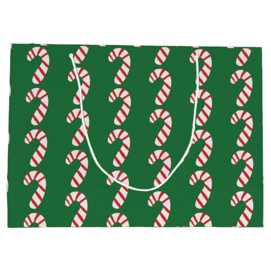 Candy Cane Pattern Große Geschenktüte (Rückseite)