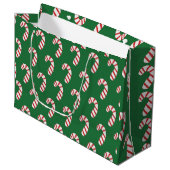 Candy Cane Pattern Große Geschenktüte (Vorderseite Schrägansicht)