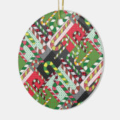 Candy Cane Pattern Keramik Ornament (Links)