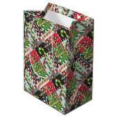 Candy Cane Pattern Mittlere Geschenktüte (Rückseite Schrägansicht)