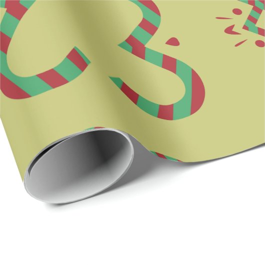 Candy Cane Pattern Packpapier (Rolleneckpunkt)