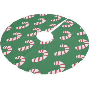 Candy Cane Pattern Polyester Weihnachtsbaumdecke