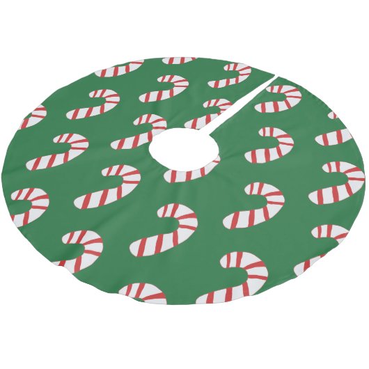 Candy Cane Pattern Polyester Weihnachtsbaumdecke (Schrägansicht)