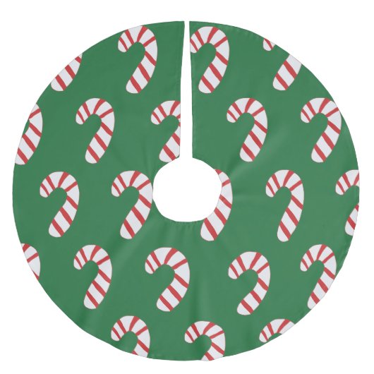 Candy Cane Pattern Polyester Weihnachtsbaumdecke (Vorderseite)
