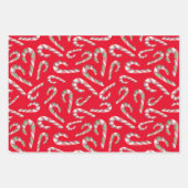 Candy Cane Pattern Red Green Maroon Geschenkpapier Set (Vorderseite 3)