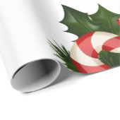 Candy Cane Pattern Retro Weihnachtsgeschenk Geschenkpapier (Rolleneckpunkt)
