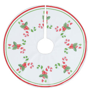 Candy Cane Pattern - Weihnachten Polyester Weihnachtsbaumdecke