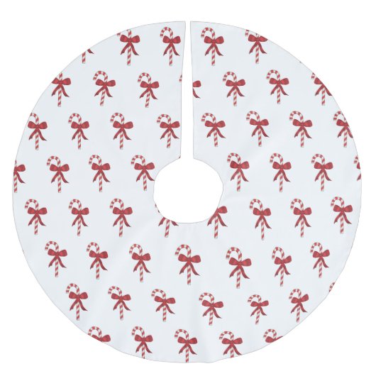 Candy Cane Pattern Weihnachtsbaumrock Polyester Weihnachtsbaumdecke (Vorderseite)
