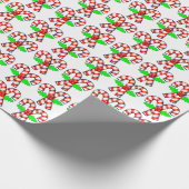 Candy Cane Pattern Weihnachtsfeiertag Geschenkpapier (Ecke)