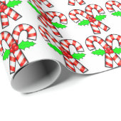 Candy Cane Pattern Weihnachtsfeiertag Geschenkpapier (Rolleneckpunkt)
